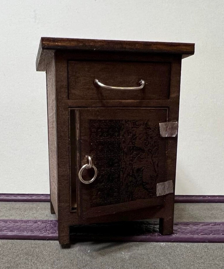 1:12 Dollhouse miniature Cabinet KIT Lasercut, One inch scale 1 Drawer 1 Door Accent Cabinet DIY