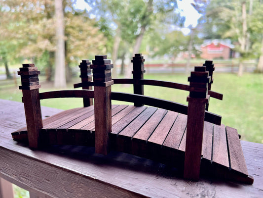 1:12 Garden Pond Bridge Unfinished DIY Kit Basswood