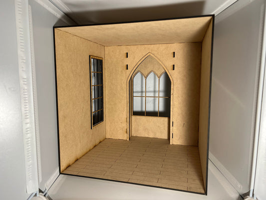1:12 Scale DIY Dollhouse Room Box Kit – Laser Cut MDF – Perfect for a Church, Mini Witch’s Den or a Study