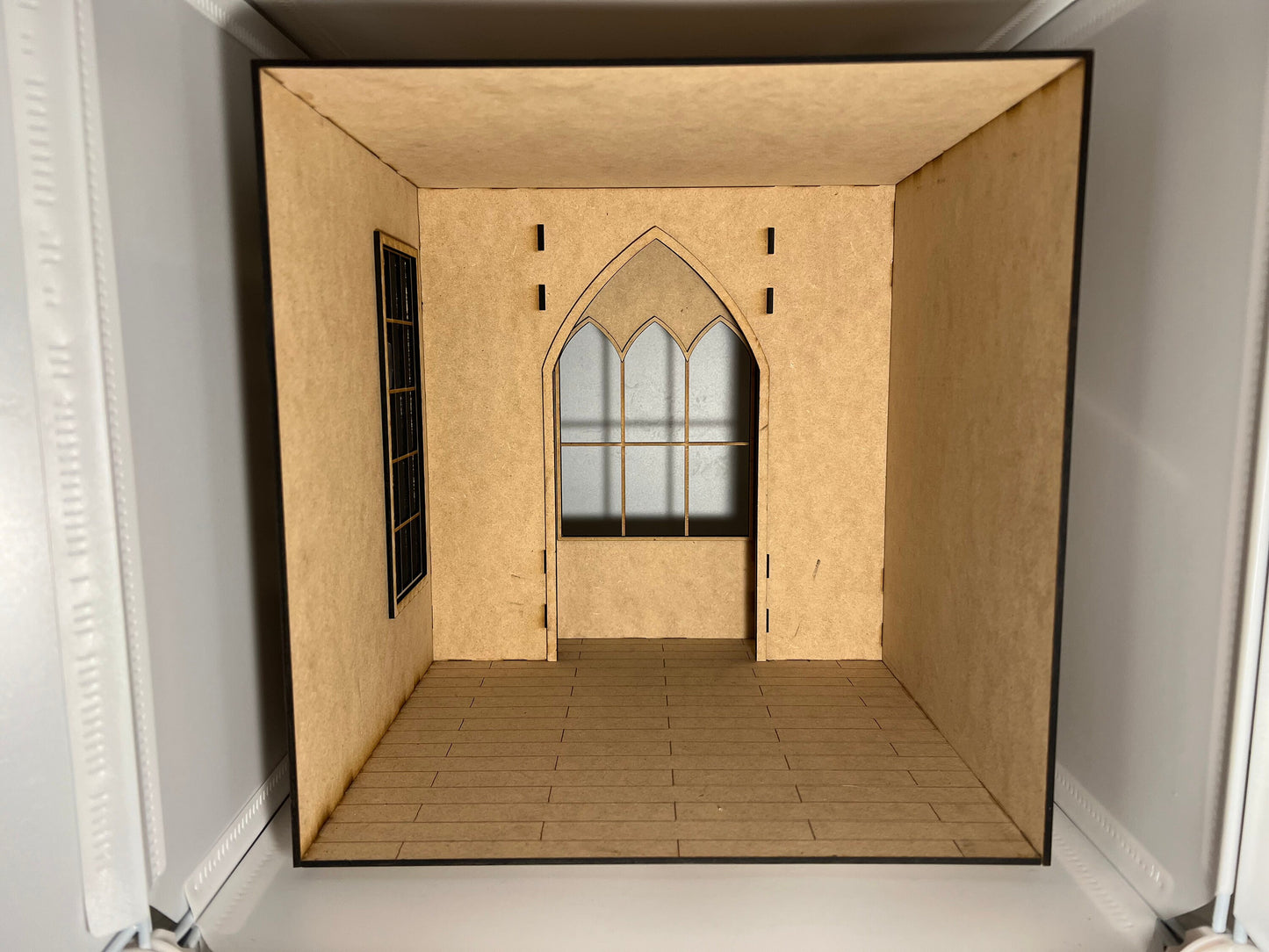 1:12 Scale DIY Dollhouse Room Box Kit – Laser Cut MDF – Perfect for a Church, Mini Witch’s Den or a Study