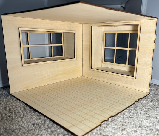 1:12 Dollhouse Roombox with Window Seat KIT