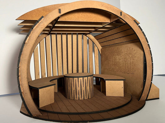 Outdoor Garden Pergola DIY Kit 1:12 Scale Dollhouse