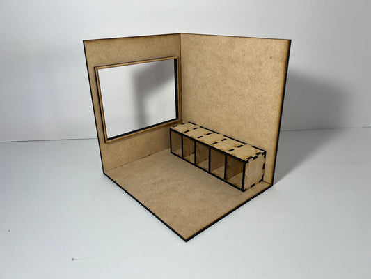 1:24 Large window and shelf Dollhouse Room box KIT