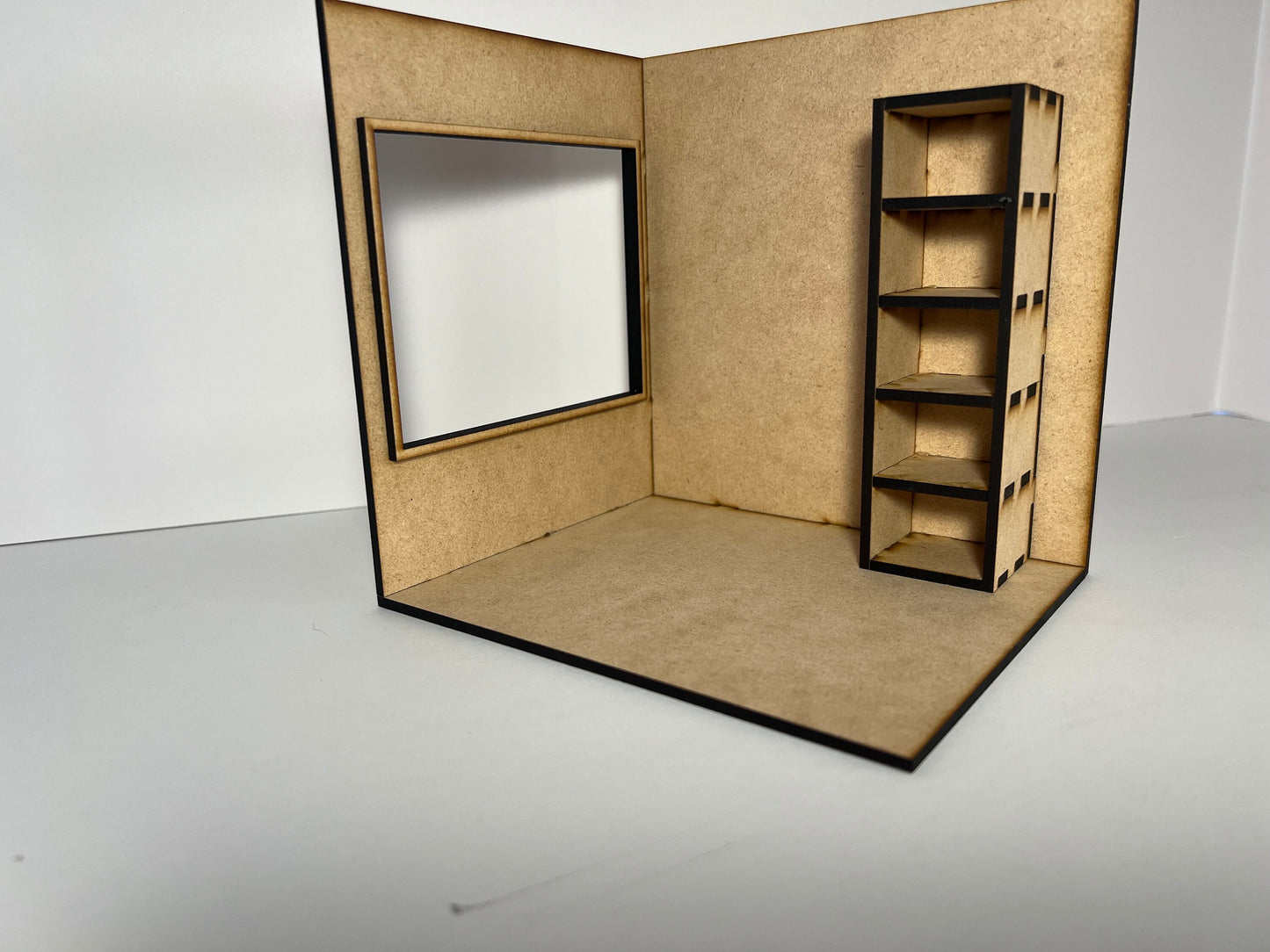 1:24 Large window and shelf Dollhouse Room box KIT