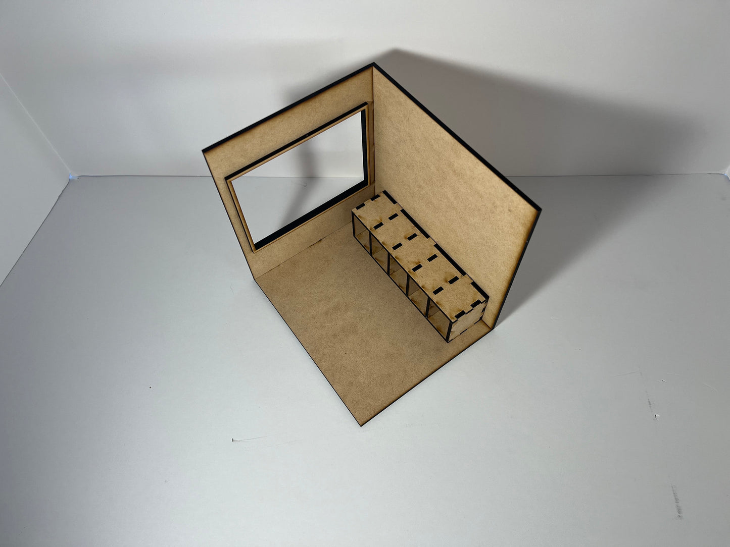 1:24 Large window and shelf Dollhouse Room box KIT