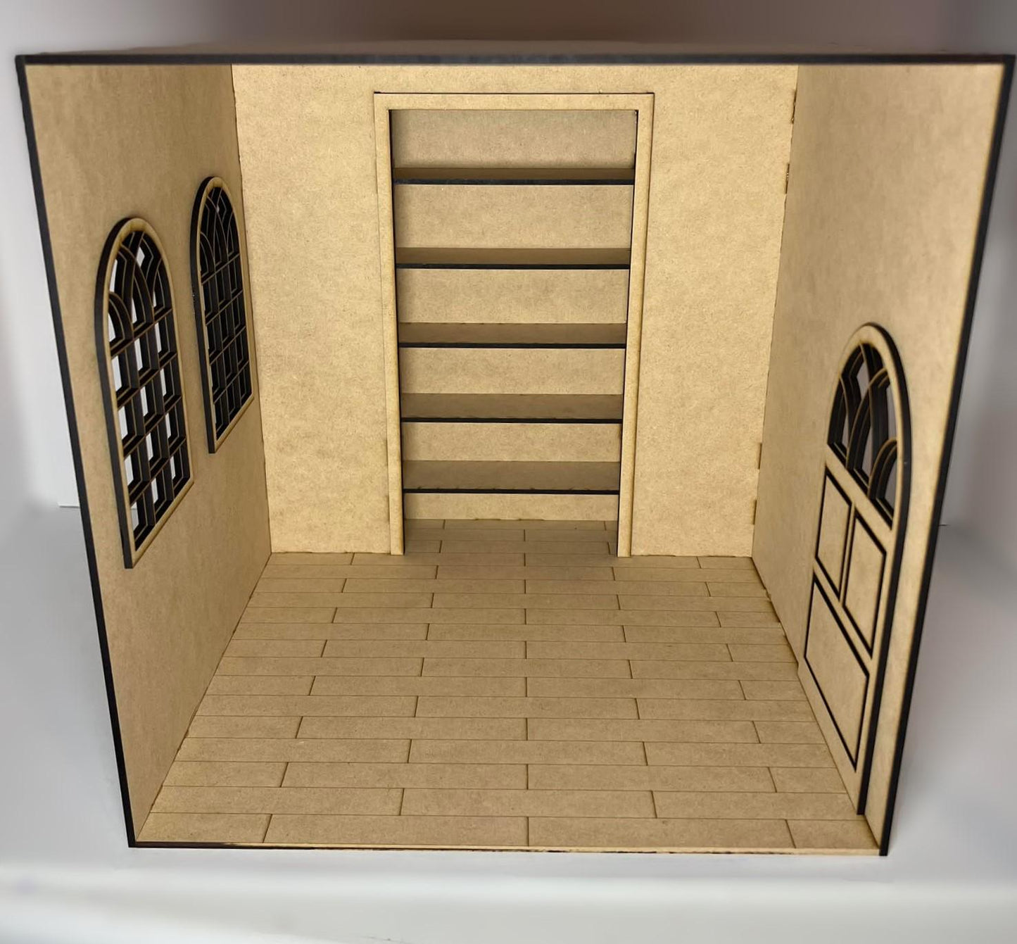 Miniature Library Room Box Kit – 1:12 Scale DIY Dollhouse Bookshelf Room