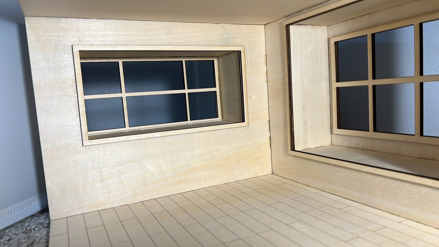 1:12 Dollhouse Roombox with Window Seat KIT