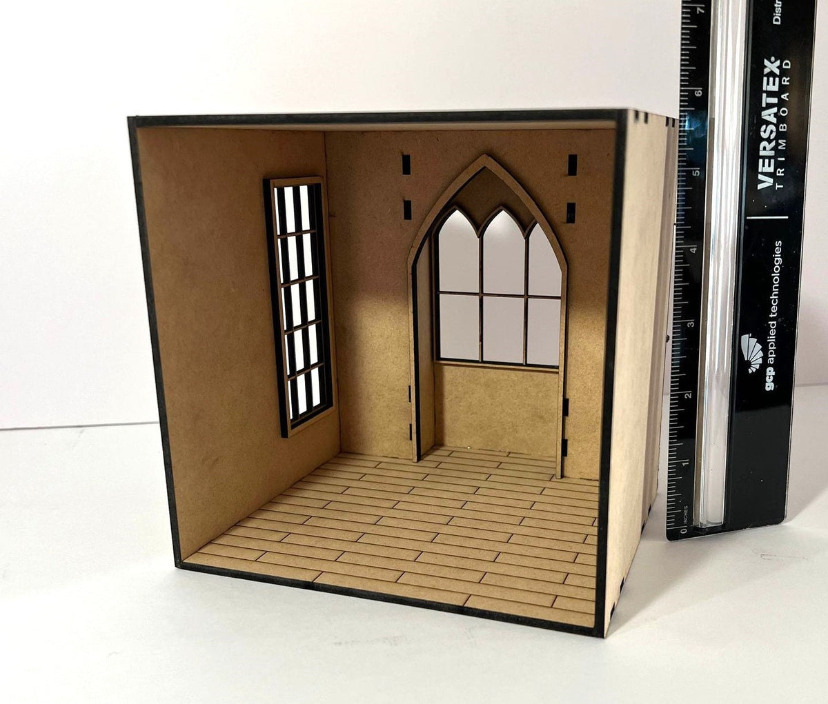 1:24 Church Study Assembled Dollhouse Room box Unpainted