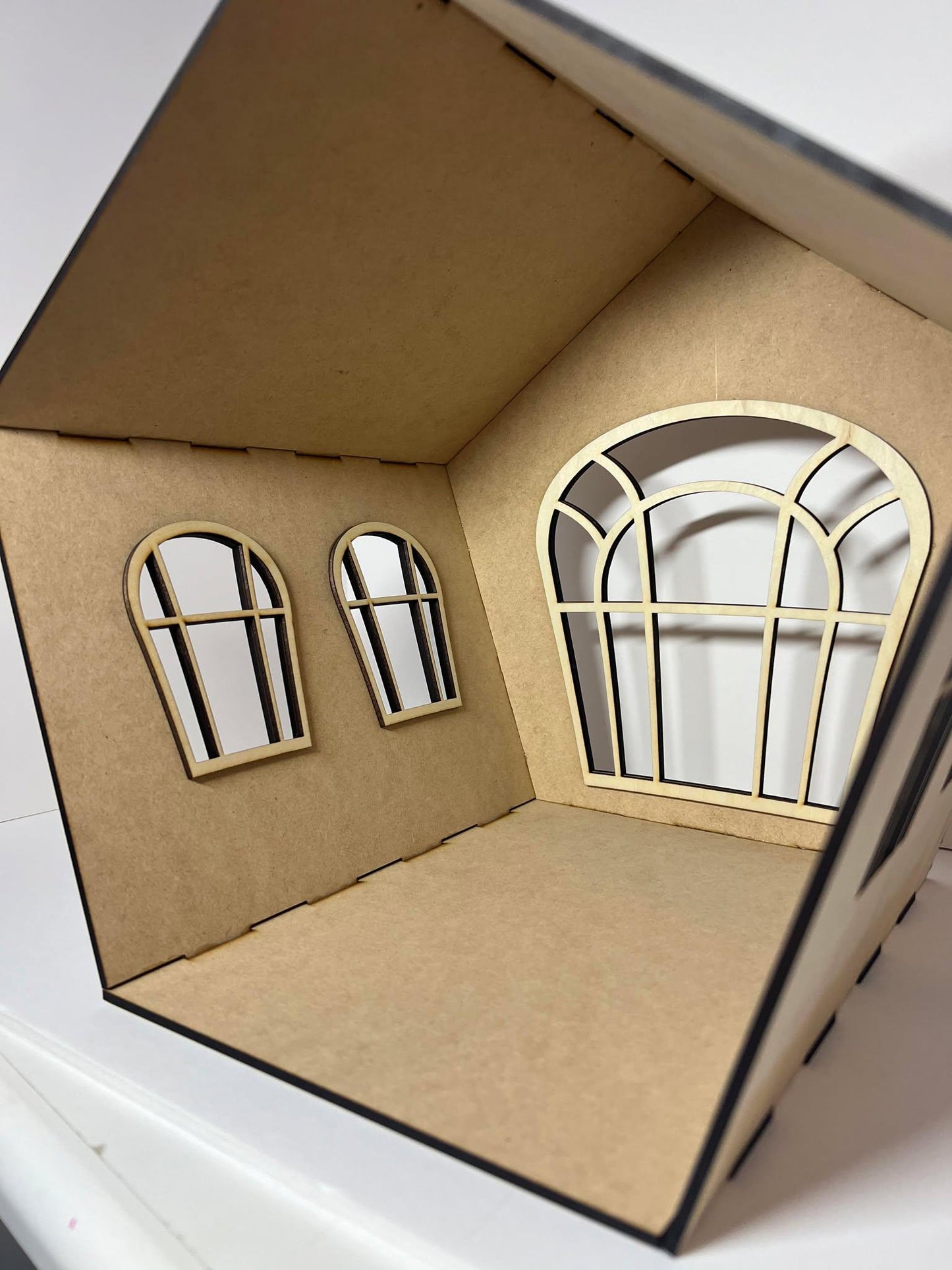 1:12 Wonky Arch Window Dollhouse Room box KIT
