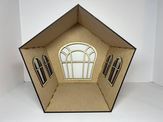 1:12 Wonky Arch Window Dollhouse Room box KIT