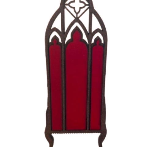 1:12 Clergy Chair – Medieval Dollhouse Throne with Velvet Accents Gothic Chair