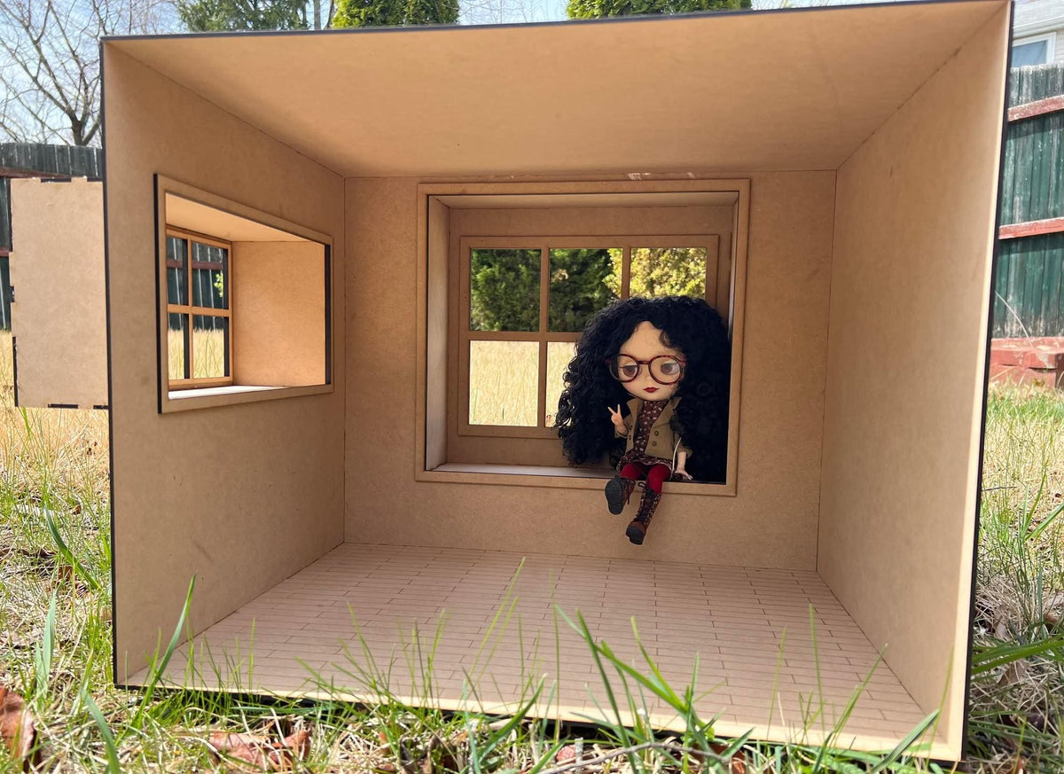 1:6 Scale Dollhouse Room Box with Window Seat KIT