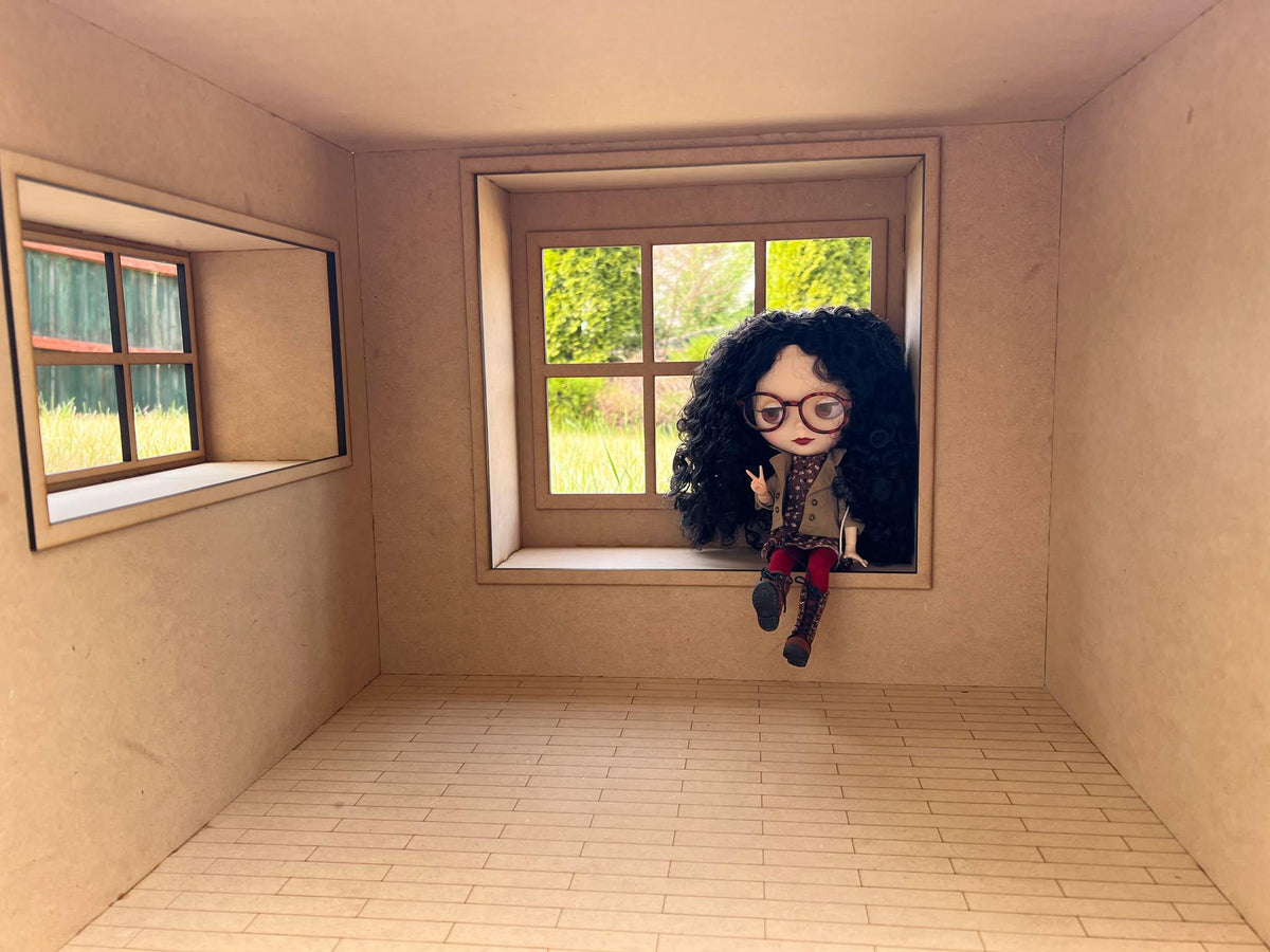 1:6 Scale Dollhouse Room Box with Window Seat KIT